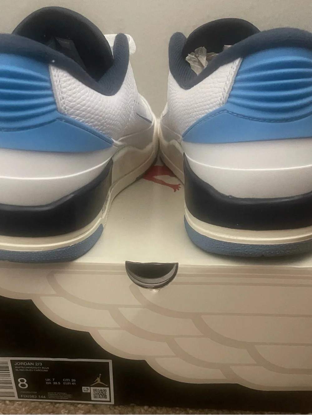 Jordan Men's Low-Top Sneakers in White and Light Blue